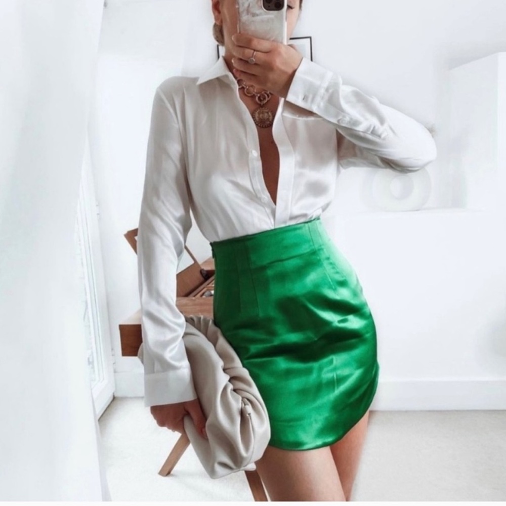Zara green mini. Blogger favorite!